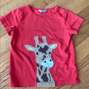 Baby Boden giraffe red T-shirt SZ 12-18M